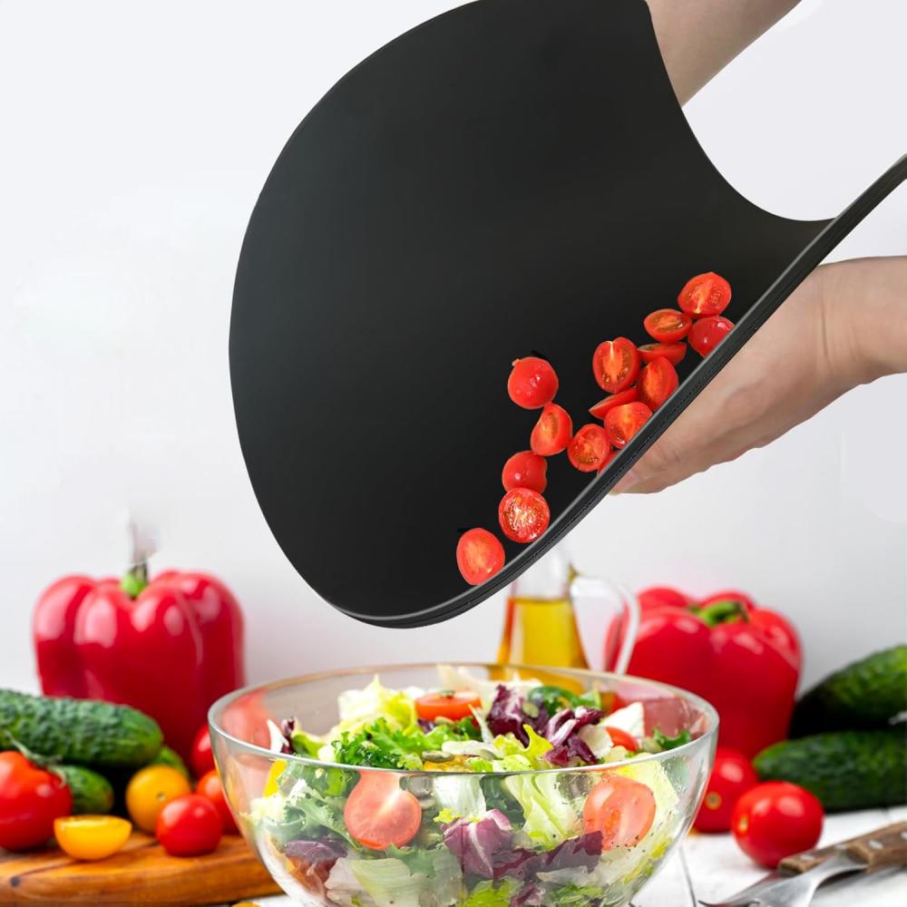 Thick Silicone Kitchen Cutting Board Pad, TPU Double-sided Flexible Cutting Board, Anti-slip Rubber Semi-circular Cutting Board