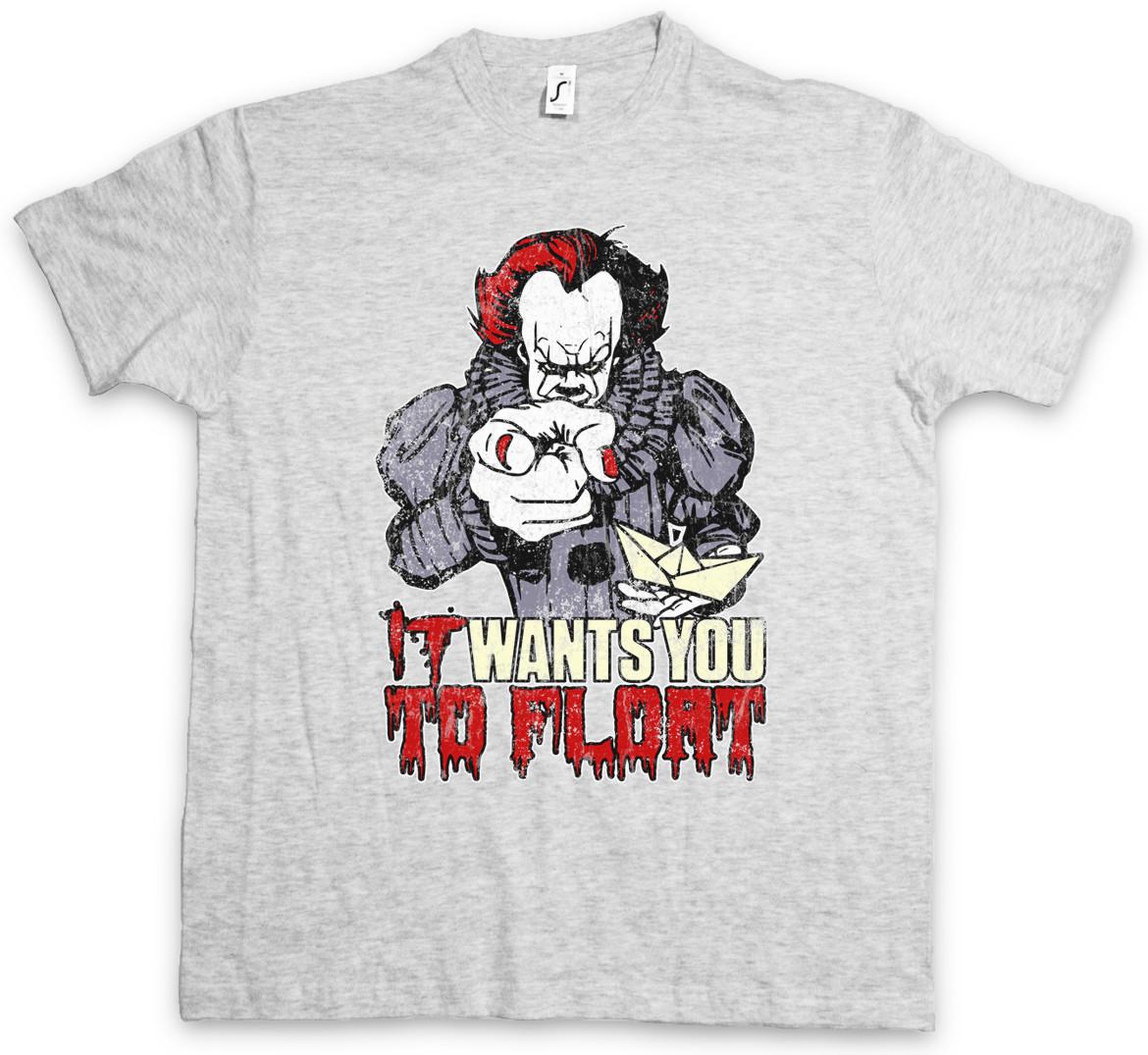 IT WANTS YOU TO FLOAT T-SHIRT Movie Fun Horror Clown Pennywise Stephen It King XXL