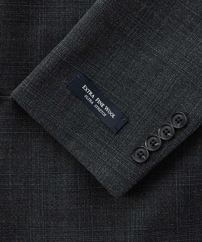 Stco 50% Extra Fine Wool Shadow Check Suit Jacket Charcoal Grey (Classic Fit)_Ssjva64Ccc