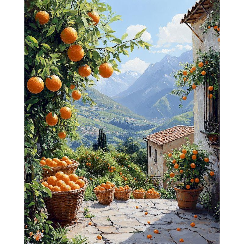 GATYZTORY Pittura Fai da Te con Numeri Con Cornice Paesaggio di Villaggio Pittura Acrilica su Tela Quadro con Numeri per Adulti Kit per Principianti