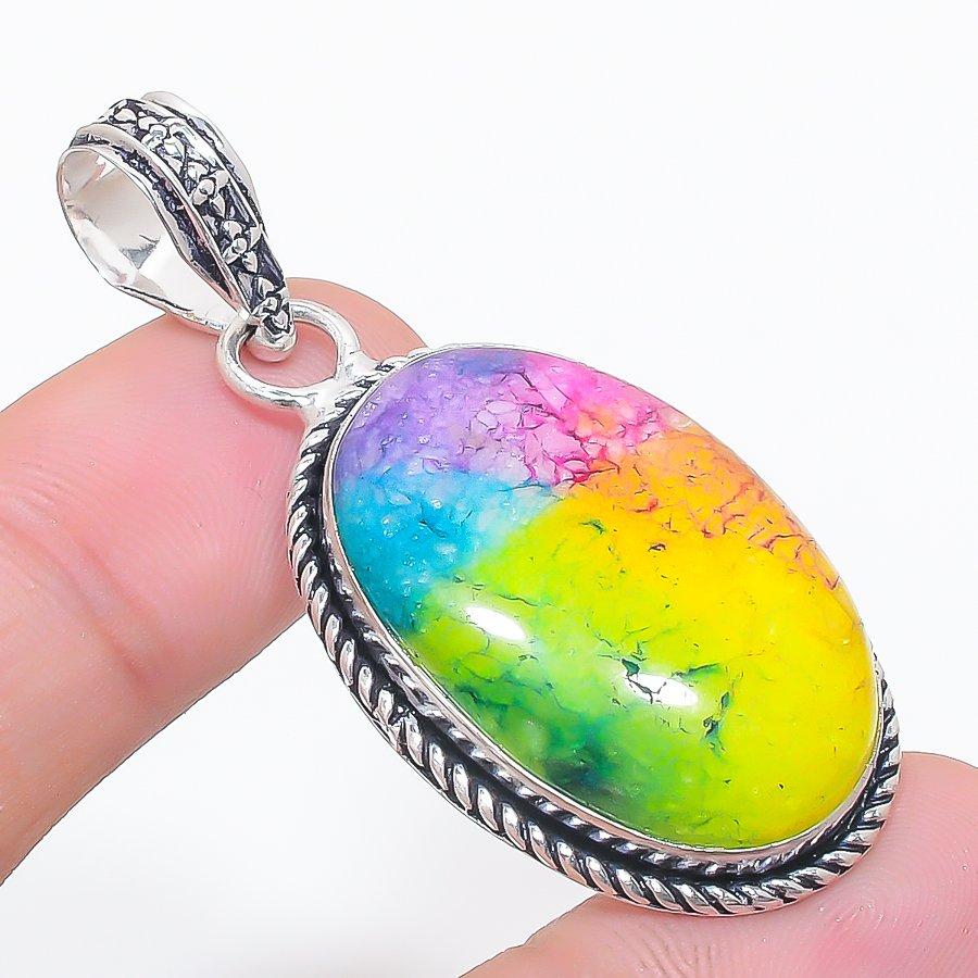 

Natural Rainbow Solar Quartz 925 Sterling Silver Jewelry Pendant 2.05 y2y07