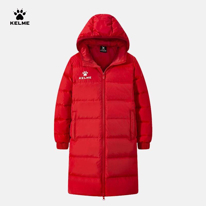KELME Молодежная удлиненная пуховая куртка с капюшоном 160