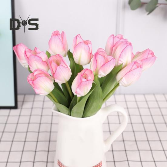 Simulated Tulip 37cm Artificial Tulip Faux Silk Fake Tulip Flower Bulk for Vase Wedding Home Decor Spring Parties Mother's Day Gift