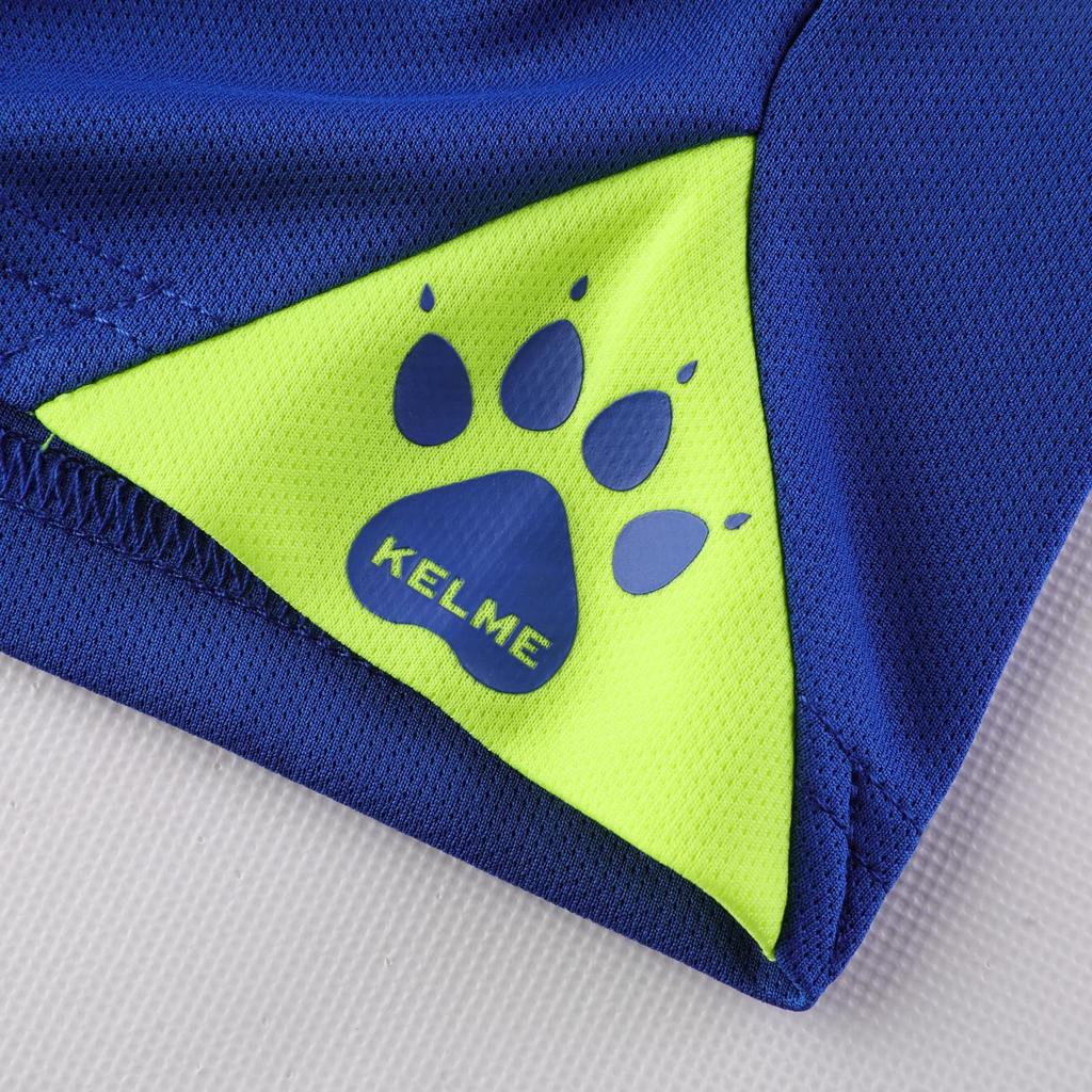 Kelme Junior Soccer Training Wear, Quick-Drying, Breathable, Short Sleeve and Shorts Set (Yellow, 140cm)