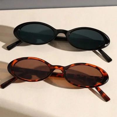 Kadın Vintage Oval Güneş Gözlüğü Lüks Marka Tasarımcı Küçük Oval Güneş Gözlükleri Alışılmadık Retro Moda Kadın Güneş Gözlüğü Oculus