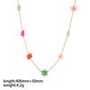 Boho Flower Pendant Necklace With Electroplated Finish For Women Summer Jewelry