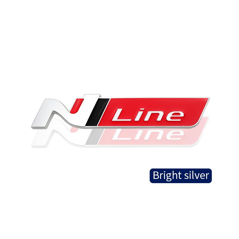 CMQW3 N N LINE Emblem METALL Heckklappe Auto Kühlergrill Abzeichen Aufkleber Für Hyundai I10 I20 I30 I40 IX20 IX35 Tucson Solaris Azera Zubehör