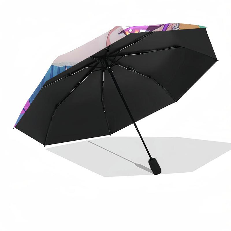 1pc Colorful Anime Character Outdoor Umbrella - Automatic Opening/Closing, Portable 3-Fold Design, 8-Rib Iron Frame, Perfect Gift for Fans, Trave