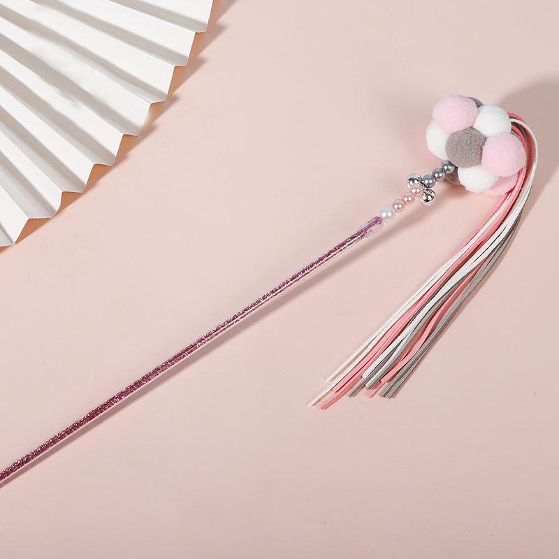 Cat teasing stick plush combination cat toy acrylic fairy cat teasing pole durable and bite resistant long pole cat toy