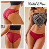 3PC/Set Women Sexy Lace Panties Low Rise Hollow Out Briefs Floral Transparent Underwear for Feamale Elastic Straps Soft Lingerie