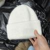 Winter Hats For Women Rabbit Fur Shiny Knitted Beanie Baggy Caps Korean Style Sweet Simple Bonnet Solid Color New