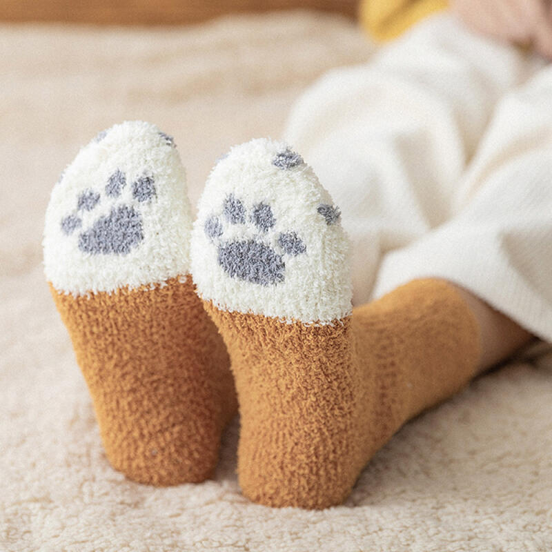 Heart-fluttering ultra-fine fiber thermal insulation pregnant women s sleep socks 5-color set 5-piece set