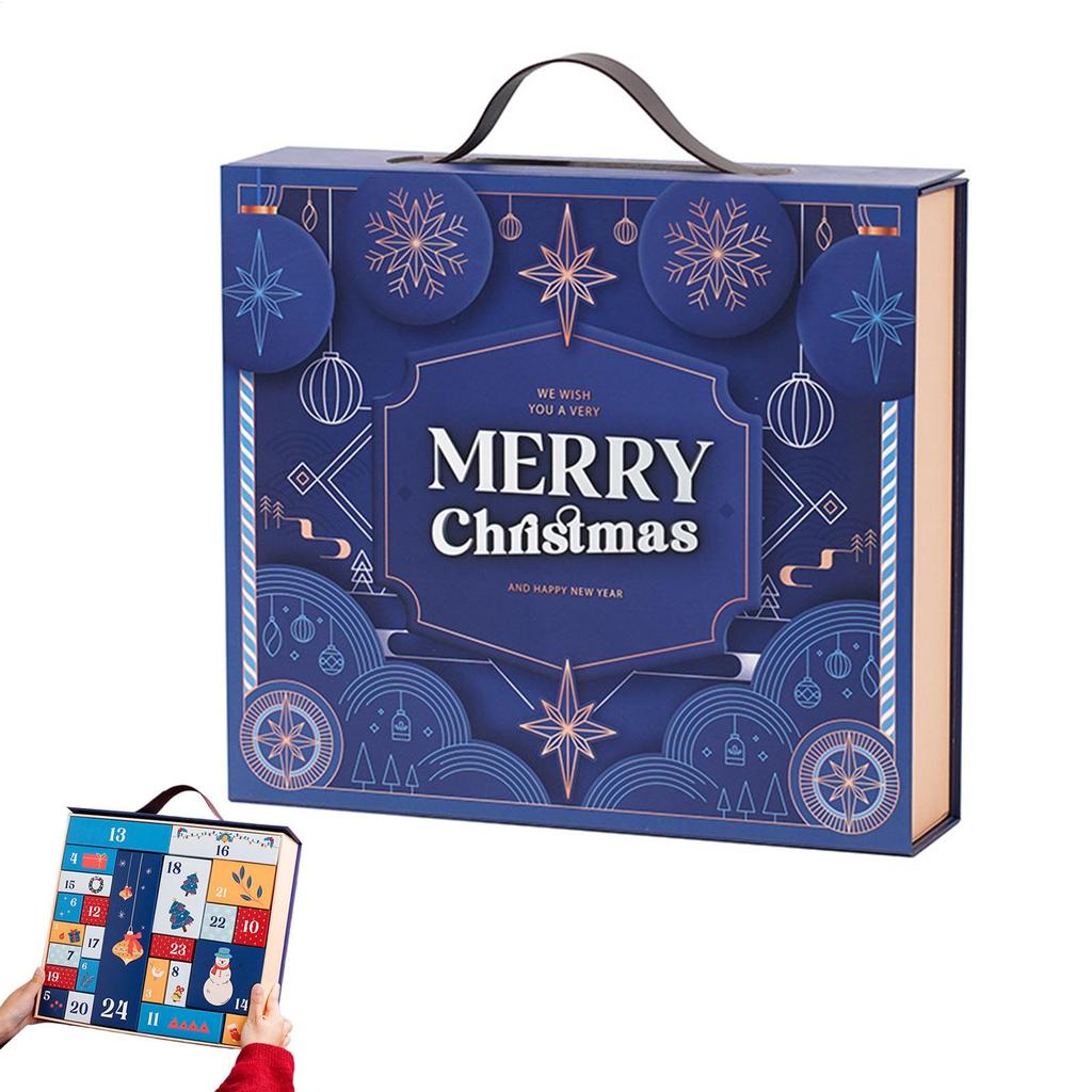 Christmas Countdown Calendar Boxes 24-Day Count Down to Christmas Calendar Boxes Multi-Functional Snacks Container for Winter