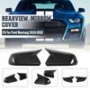 Carbon Fiber BLK Rearview Side Mirror Cover Horn Style For Ford Mustang 15-22