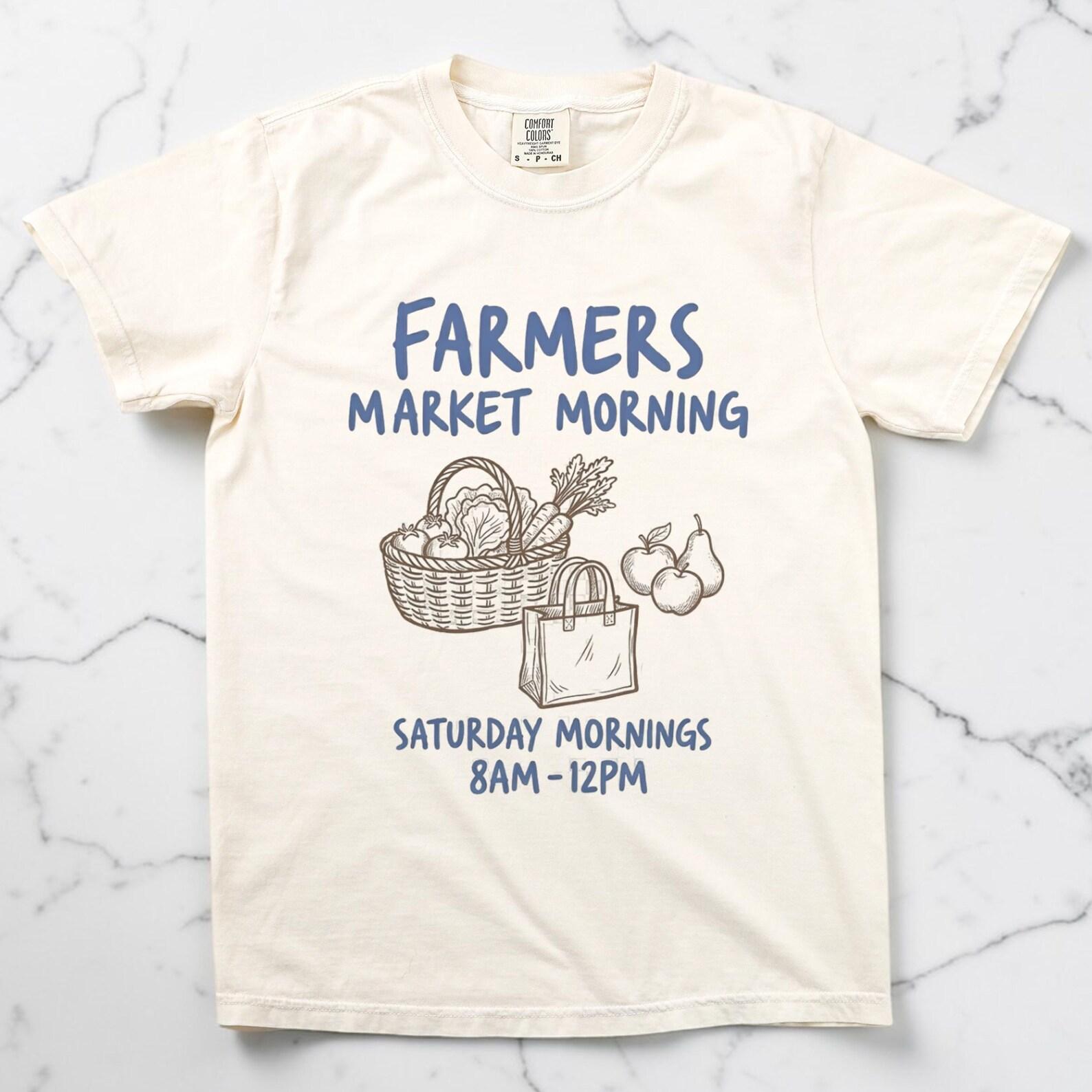 Farmers Market Morning Shirt, Unisex Comfort Colors, Cottagecore Graphic Tee, Farmers Market Gift, Vegetable Lover Tee, Plant Lover Shirt 2XL
