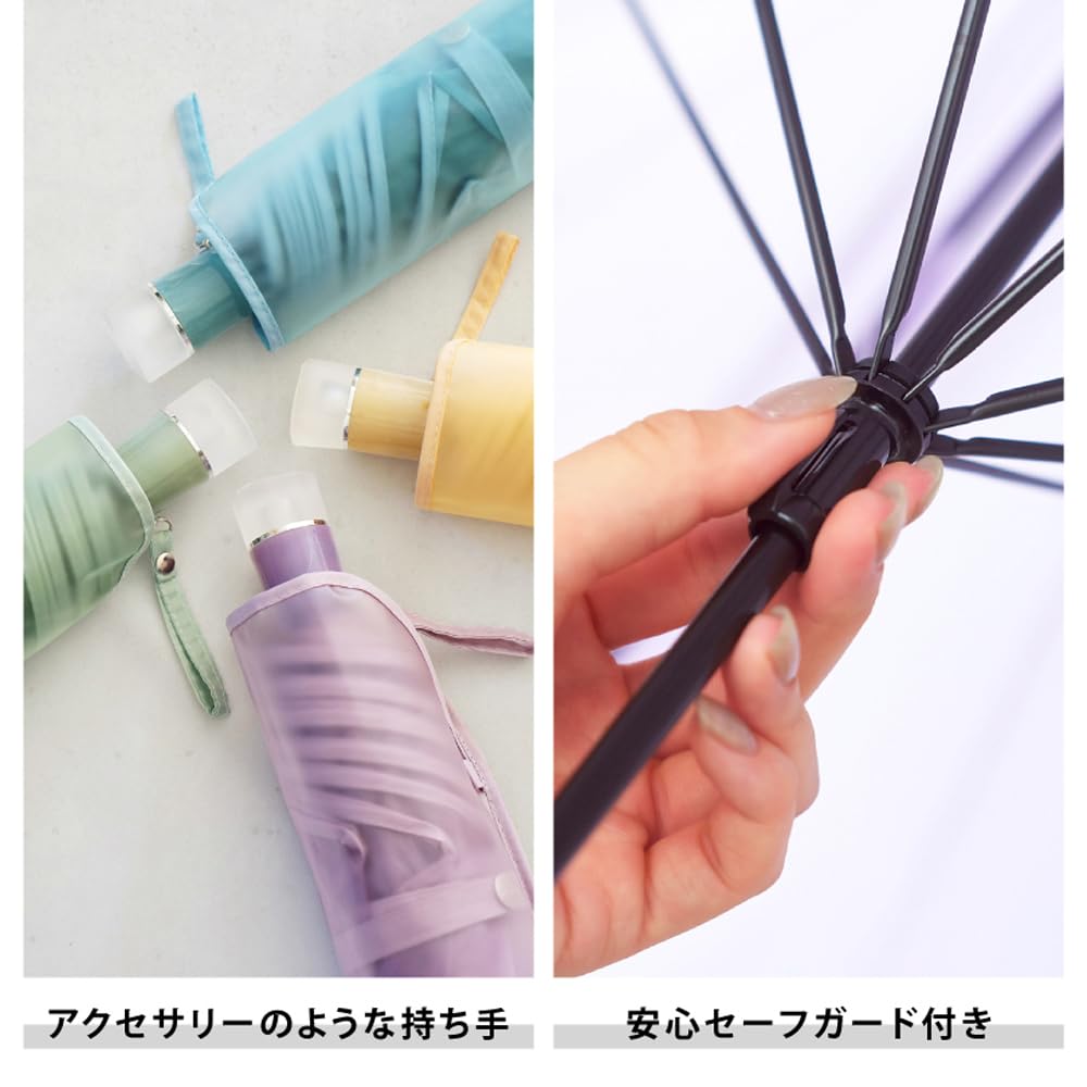 Because Folding Clear Umbrella, Umbrella/Powdery Flora, Mini, GN, B-054678