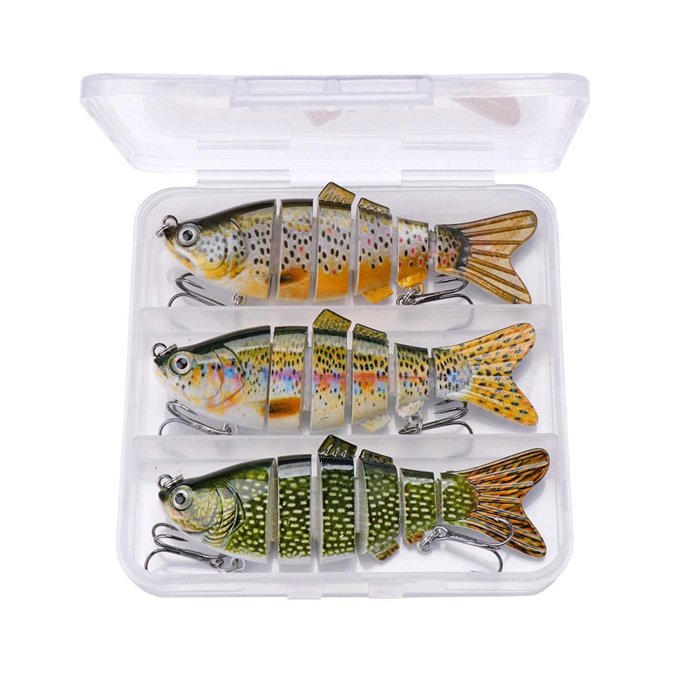 Set of 3 Artificial Baits Kit 10cm 17g Sinking Swimbait Crankbaits Premium Wobbler Lures for Pike Fishing