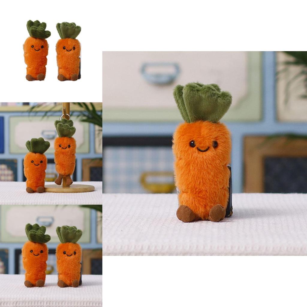 Cartoon Carrot Plush Keychain With Cute Vegetable Design For Kids And Teens