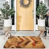 Modern Geometric Wood Grain Doormat for Home Decor Stylish Entryway Entrance Mat Durable Utility Rug Indoor Outdoor Use 40x60cm