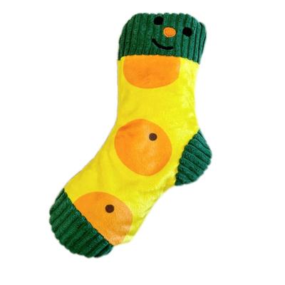 Colorful Sock Dog Squeaky Toy Soft Plush Chewing Exercise Engagement Toy