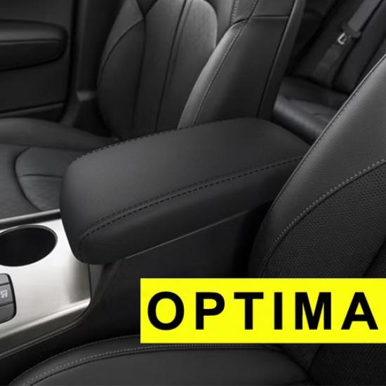 For 2016- Kia Optima Leather Center Console Lid Armrest Cover Accessories | Black | Durable