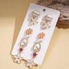 Ten-piece Set of Diamond-set Imitation Pearl Oil Drop Flower Water Drop Silver Needle Earrings Elegant Retro Earrings