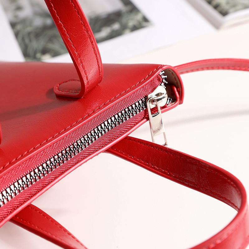 IELGY Soft Leather Portable Small Handbag Commuter Fashionable Women's Cross-body Mobile Phone Bag