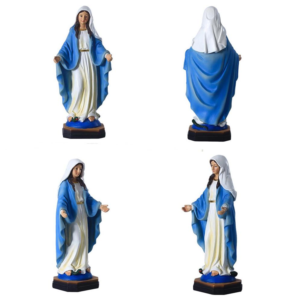Statua di Maria Resina Vergine Maria Ornamenti Religiosi Figurine Religiose Cristiane per Decorazione Domestica
