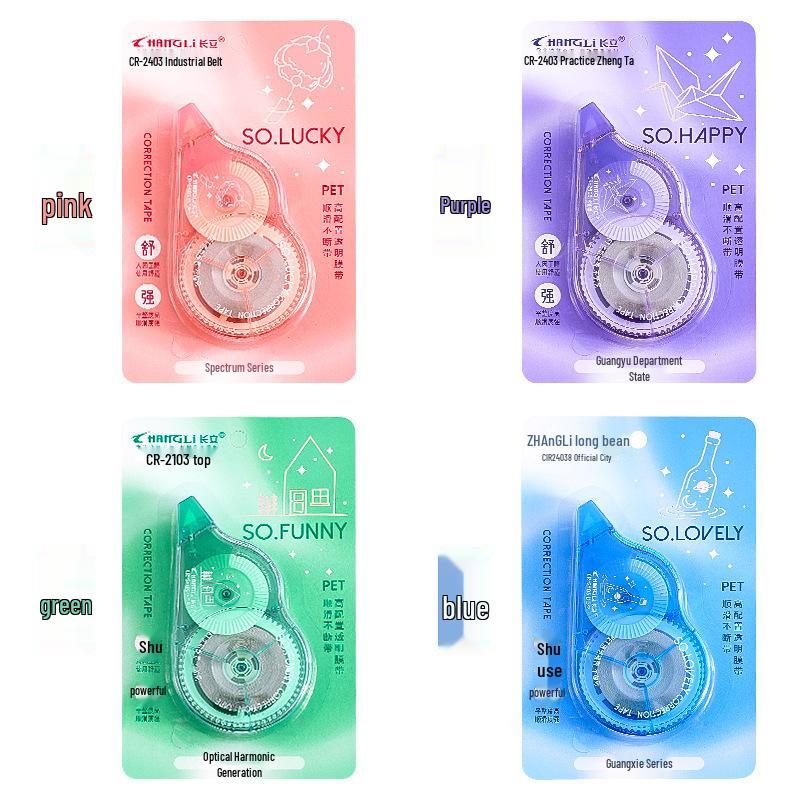Changli Spectrum Series Correction Tape - High Capacity, Transparent Film for Students