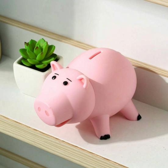 Pink Pig Piggy Bank for Boys Girls, Unbreakable Coin Cash Container, Animal Shape Money Saving Box, Gift for Christmas, Birthday