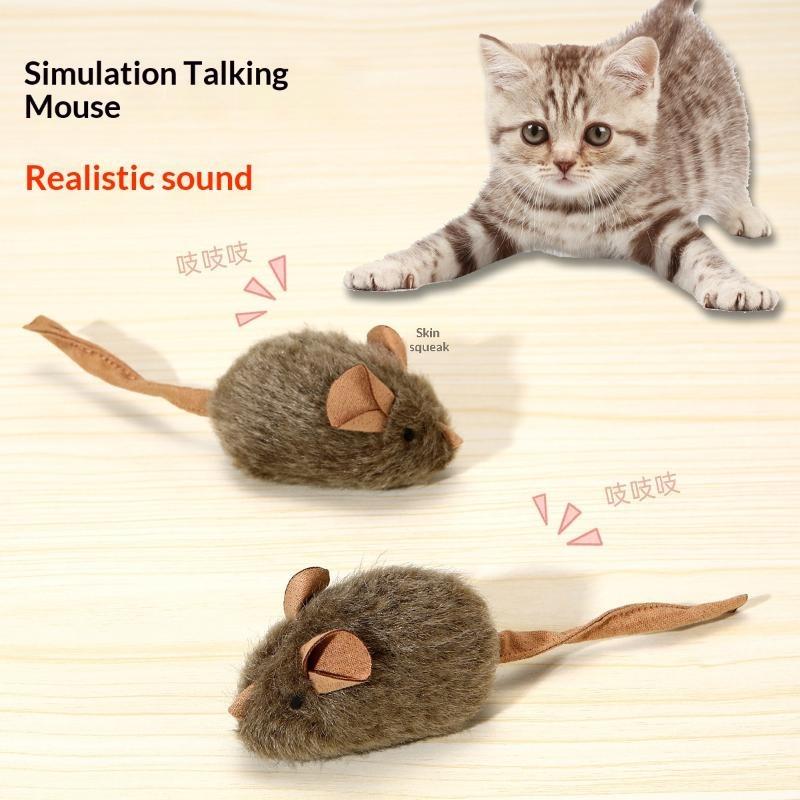 1/2/3 Pièces Jouet Chat Peluche Rigolo Souris Simulation Couinante Souris Interactives Jouet Chat Résistance à la Morsure Jouets Chat Animal de Compagnie Fournitures Chaton