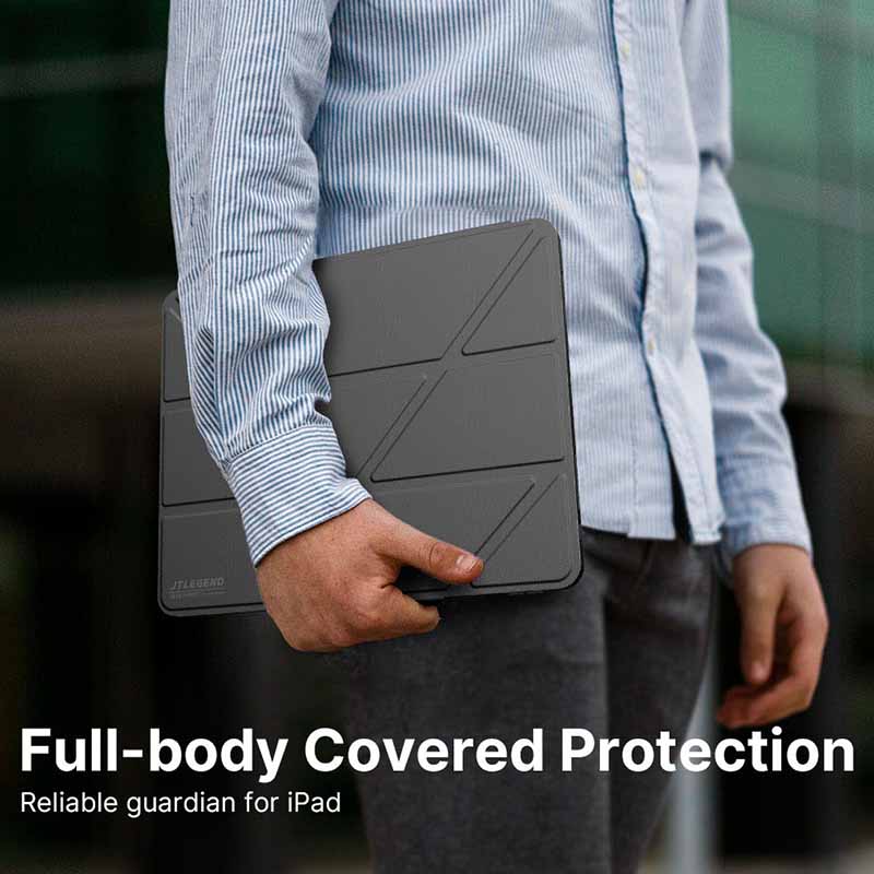 JTLEGEND For iPad Pro 13 (2024) Case Origami Stand PU Leather Smart Cover with Pencil Holder