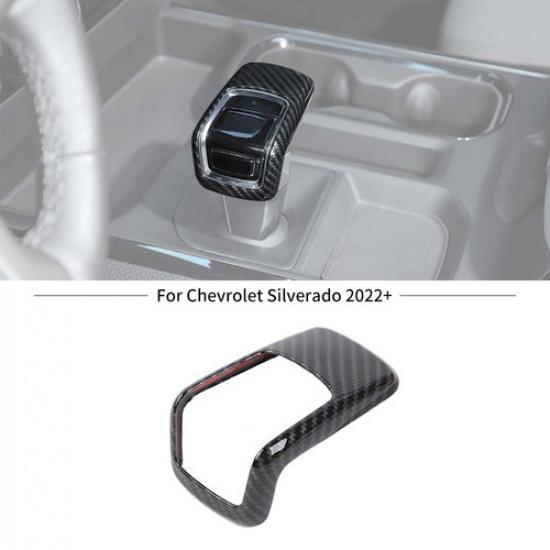 

Carbon Speed transmission Gear Shift Knob Cover Trim For Chevy Silverado +