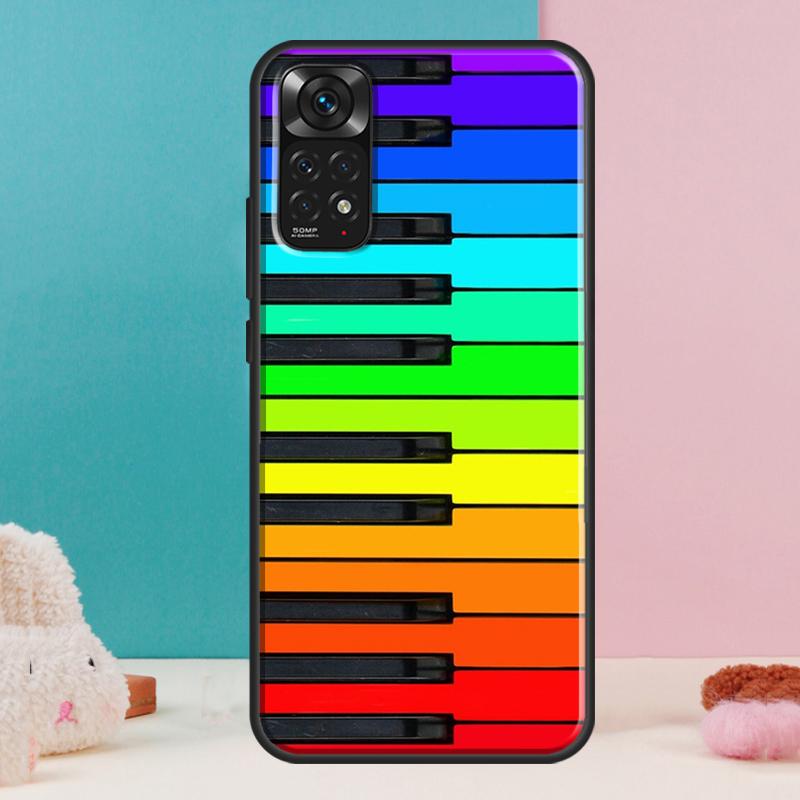 Piano Keys Musical Case For Xiaomi Redmi Note 12 11 10 9 8 Pro 9S 10S 11S 12S Redmi 12C 9A 9C 10A 10C Coque