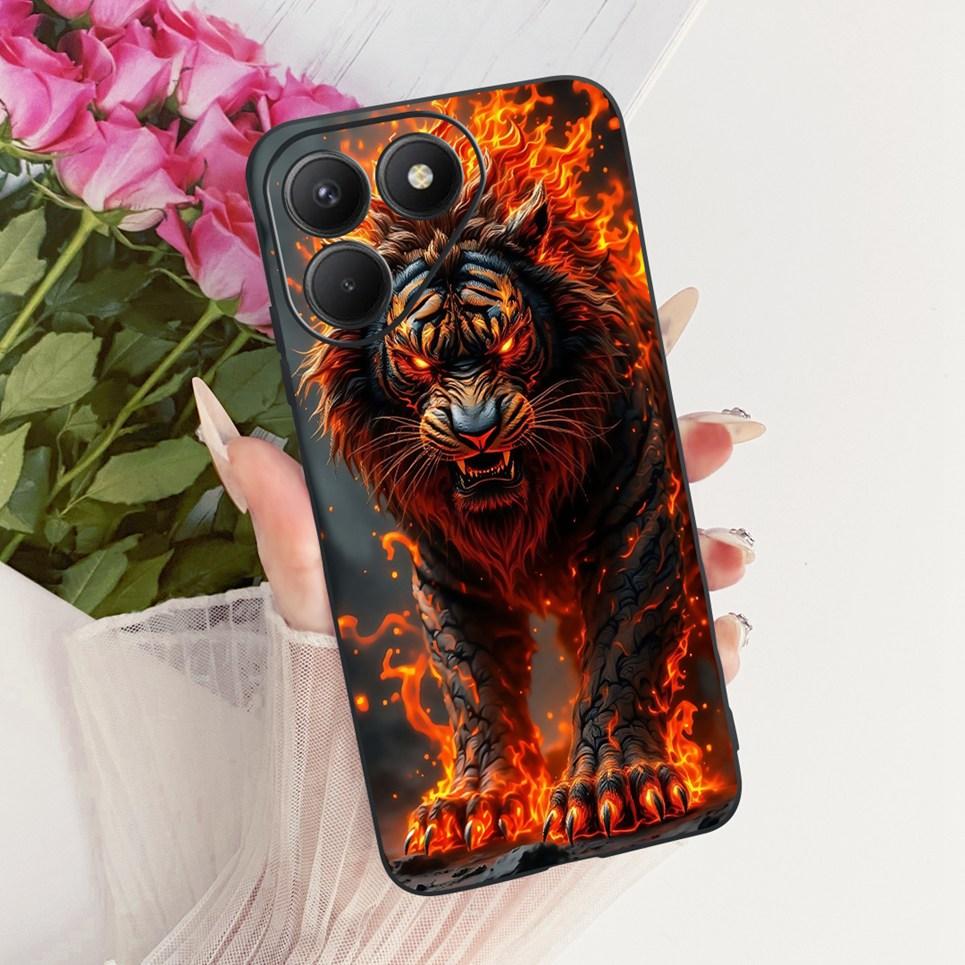 Casing For Tecno Pova 7 4G 5G LJ6 LJ7 Phone Case Pova 7 Pro Pova7 Ultra Cases Cute Cartoon Animals Dragon Lion Soft Black Cover