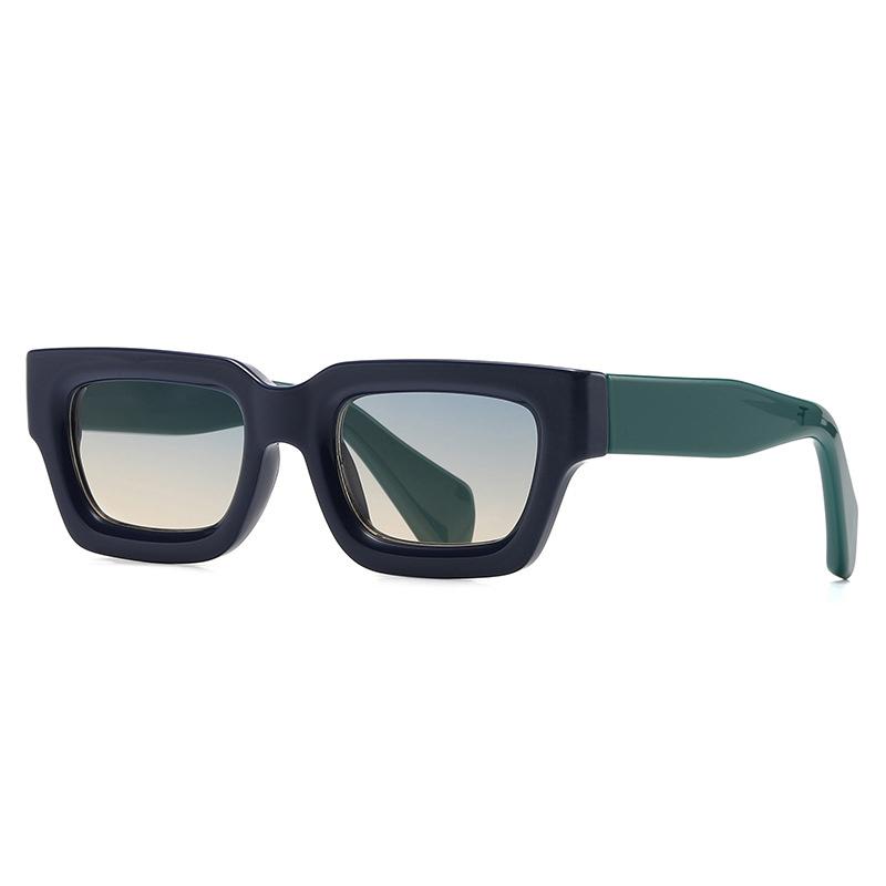 

SO&EI Fashion Square Sunglasses Women Clear Ocean Gradient Lens Eyewear Vintage Men Trending Punk Purple Orange Sun Glasses As the picture