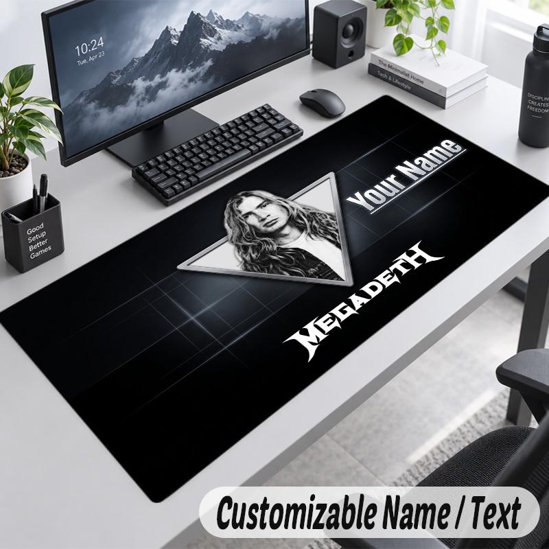 Megadeth Personalized Large Mouse Pad Custom Name Text Extended Desk Mat Gaming Mousepad