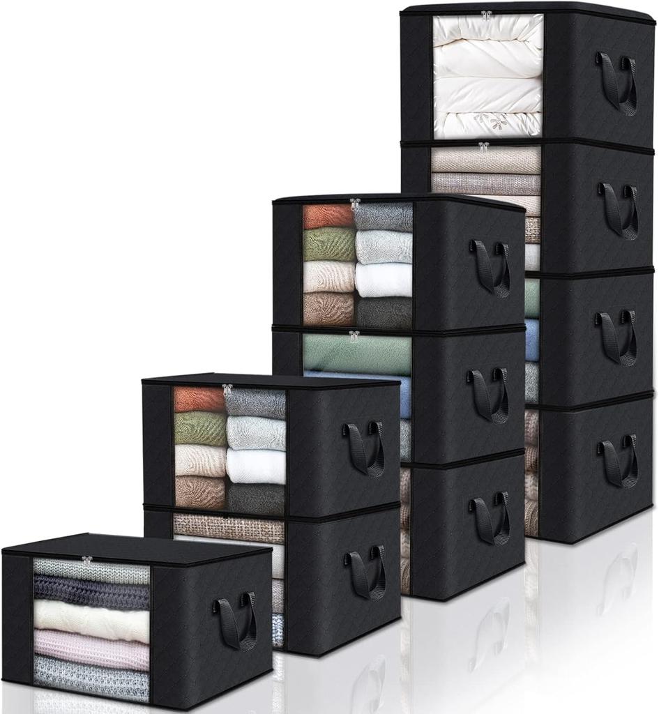 Fab Totes Storage Bags,Clothes Blanket Storage Bins Foldable Closet Organizers with Reinforced Handle for Home Dorm Storage and Organization