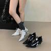 Silver Niche Design Women's Pointed-Toe High-Heeled Shoes  New Sport Single Shoes Micro-Fiber Surface Adult Size