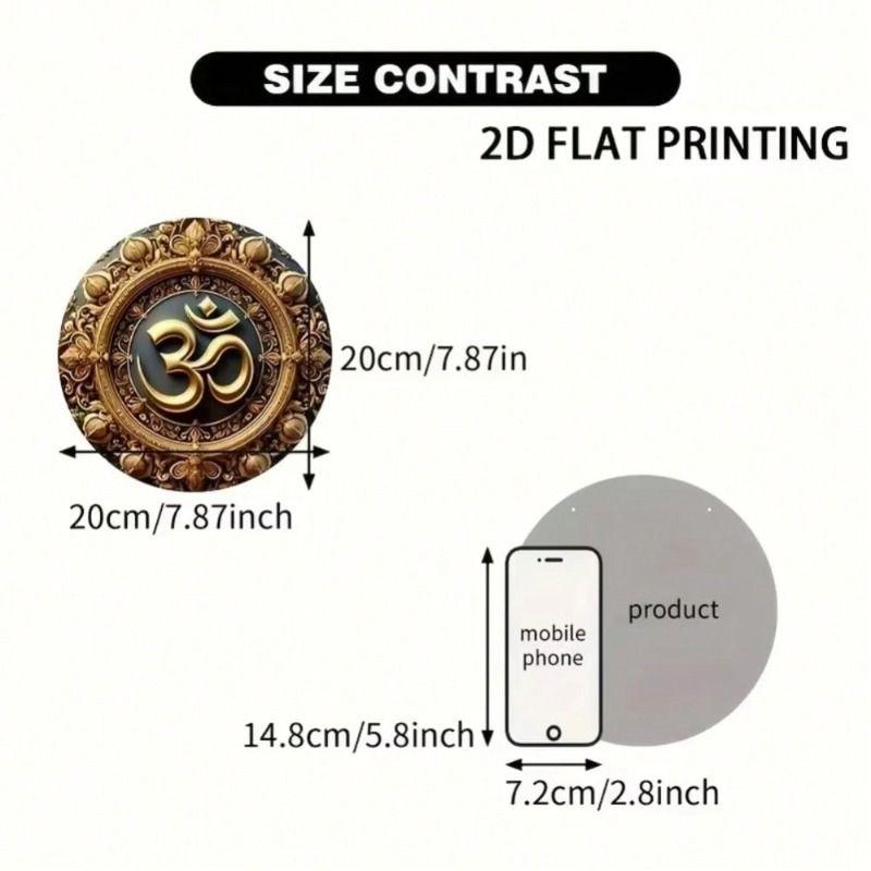 1 Pc Round Metal Wall Art Decor for Office Living Room Patio (20x20 Cm)
