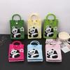 Playful Print Panda Knitted Handbag Stylish Small Crossbody Purse Perfect For Casual Outfits