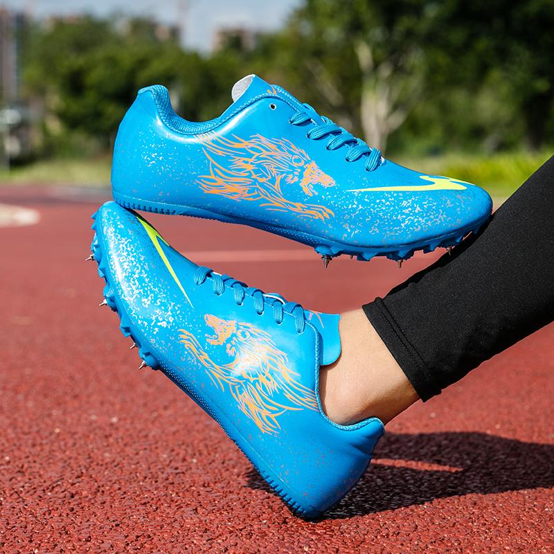 Fashion Men Women Track and Field Nail Shoes Running Training Ultra Light Soft Track and Field Athletes Running Spiked Shoes