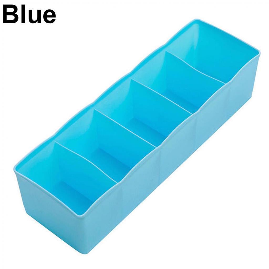 5 Cells Plastic Storage Box Tie Bra Socks Drawer Cosmetic Divider Tidy Organizer AVE