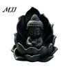 Compact Buddha Statue for Car 3D Printed Mini on Lotus, Sitting Figurine, Meditation Zen Spiritual Ornament Dashboard, Desk, Entryway, Tea Room