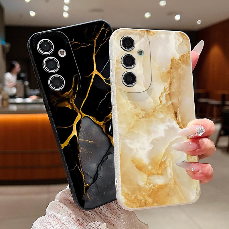 Funda con Patrón de Mármol Para Samsung S26 Ultra S25 Edge S24 S23 Plus S22 S21 FE A15 A16 A17 A35 A36 A54 A55 A56 A57 5G Textura de Cuero Funda Suave
