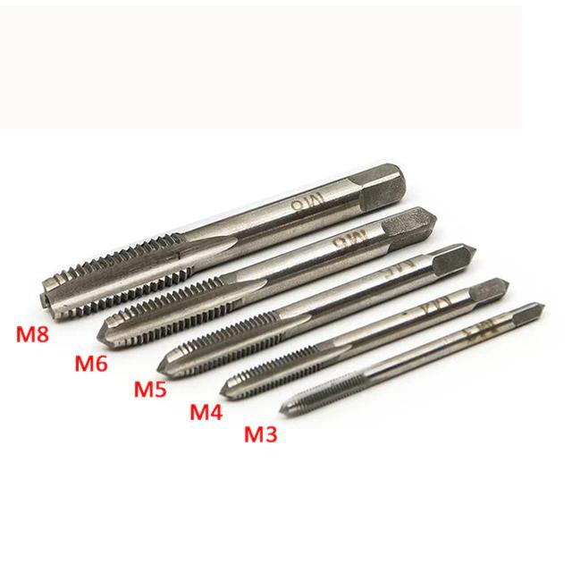 T-Handle Ratchet Tap Holder Wrench Set Hand Tools with 5pc M3-M8 Machine Screw Thread Metric Plug T-shaped Tap Car Repair Tool
