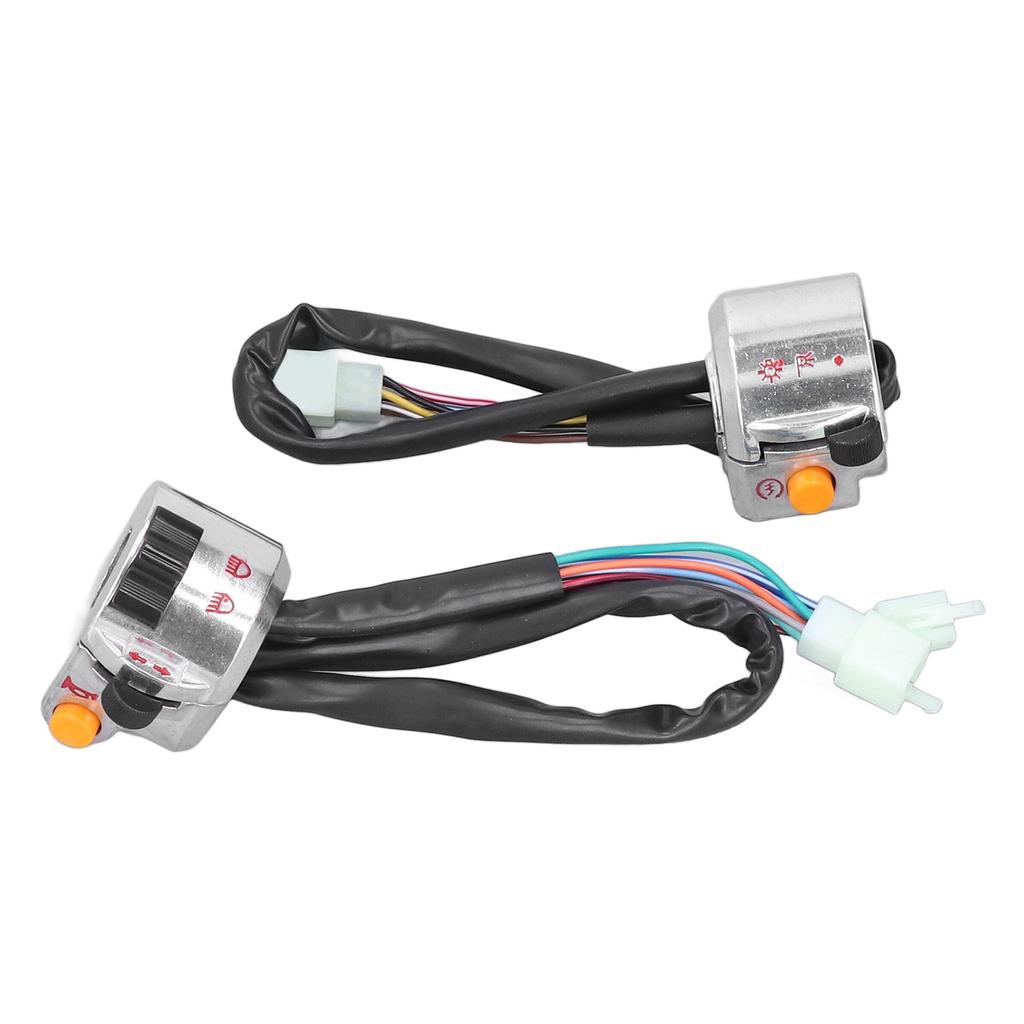 Pair Motorcycle Handlebar Switch Assembly Universal for 50cc 22mm Handle Grip Scooter Disc Brake