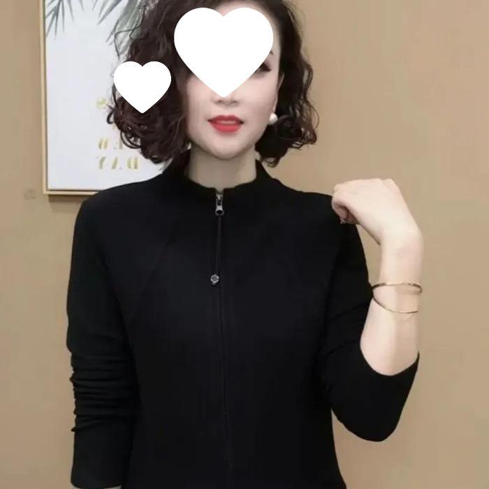 Autumn/Winter 2024 Reversible Casual Zipper Cardigan: Age-Reducing Women s Top X-Large чёрный