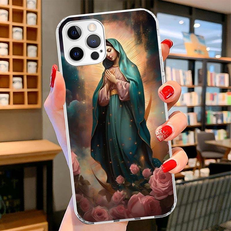 Virgin De Guadalupe Virgen Mary Cover Phone Case For iPhone 16 17 Air 15 14 Pro Max 16E Phone Case 13 Mini 12 11 7 SE 8 Print Pa