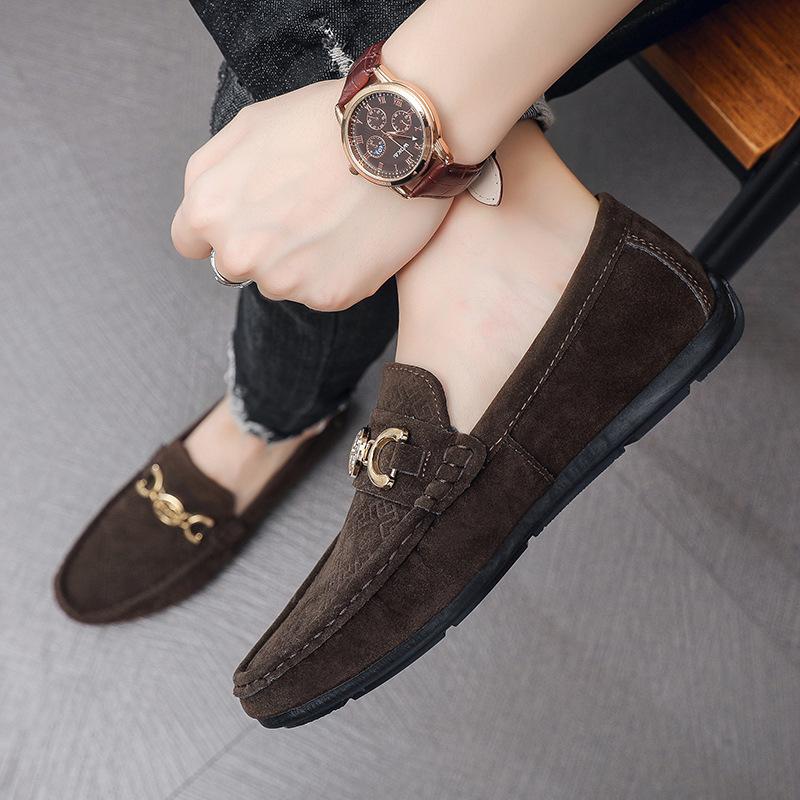 Herren Doudou Schuhe Sommer neu Anti-Samt mattes Leder Schuhe Lazy One-Pedal Jugend Business Fahren trendige Schuhe Männer